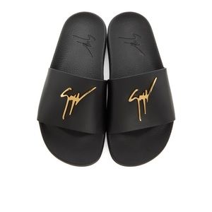 Guiseppe black leather slide